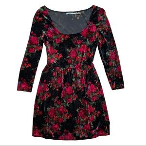 Black Velvet Floral Dress
